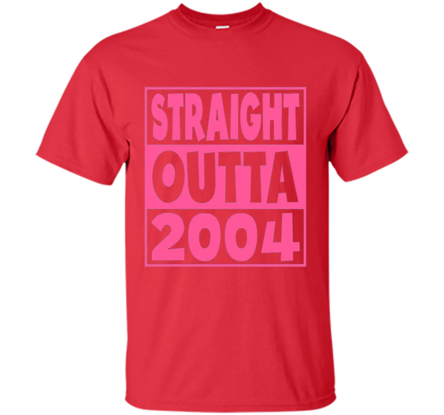 13th Birthday Gift T-Shirt Straight Outta 2004 Pink