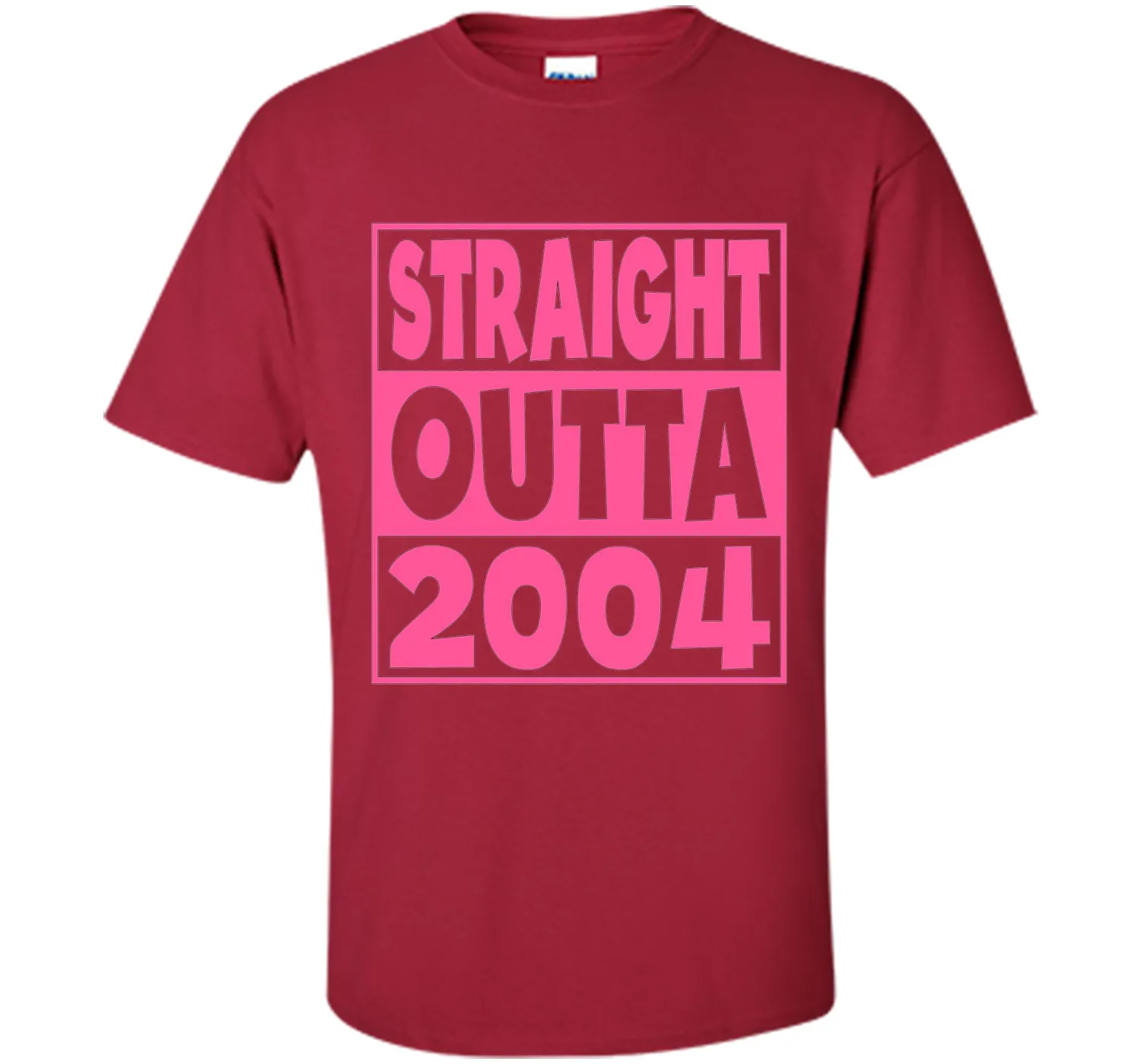 13th Birthday Gift T-Shirt Straight Outta 2004 Pink
