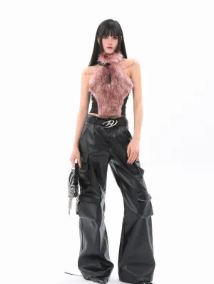 【24s Feb.】Unique Black Cargo Pants