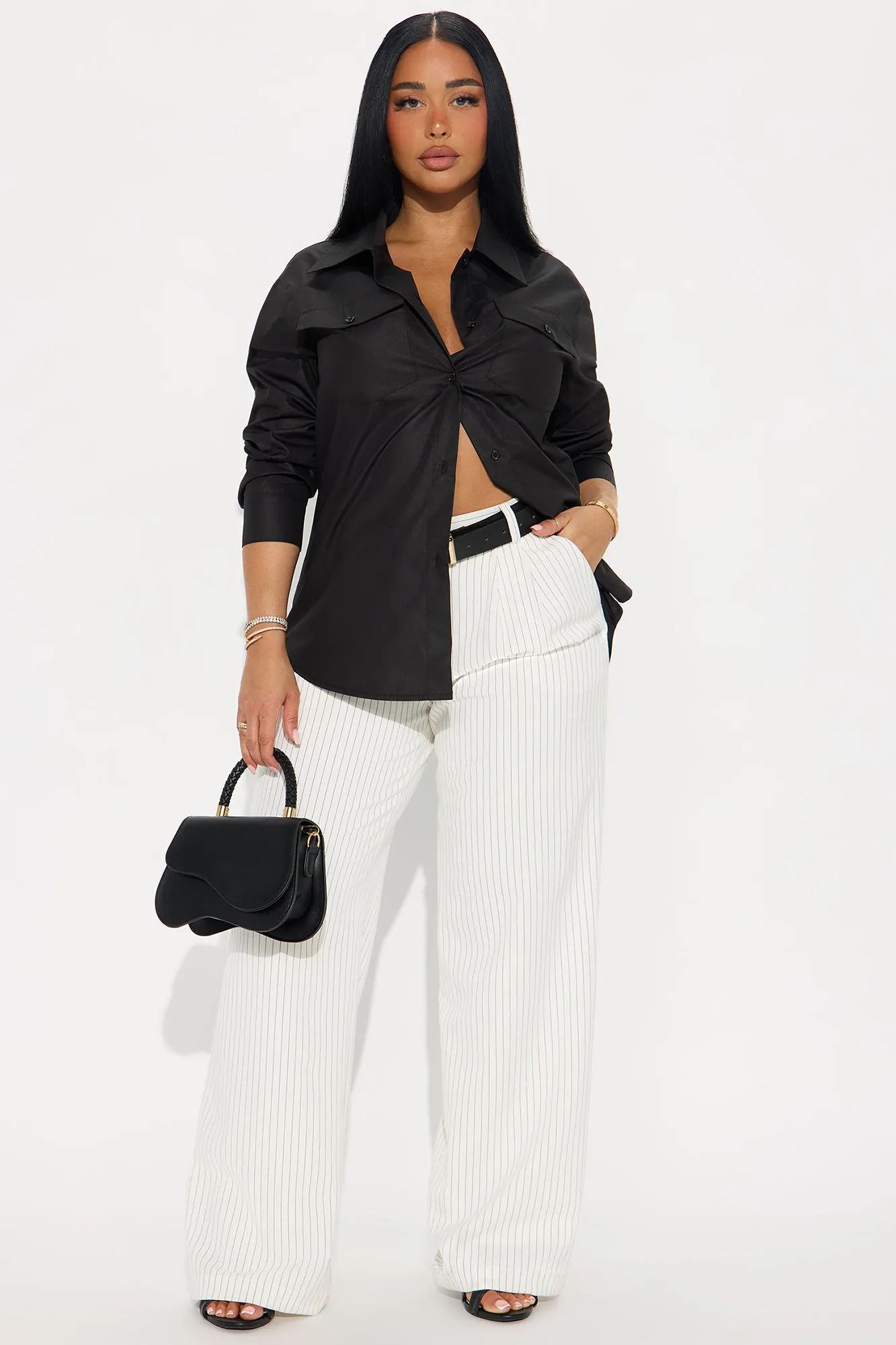 A Classic Poplin Shirt - Black