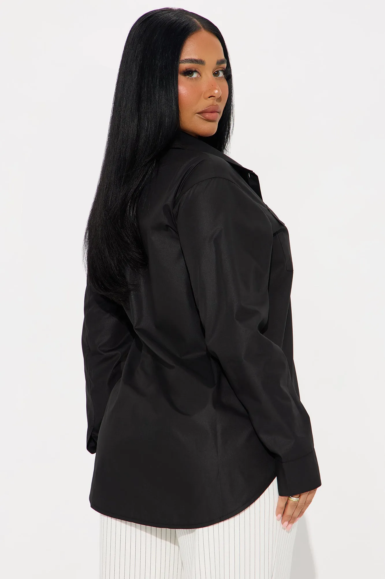 A Classic Poplin Shirt - Black