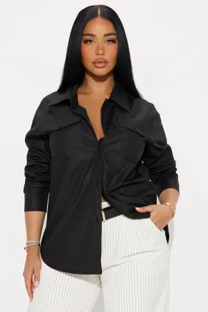 A Classic Poplin Shirt - Black