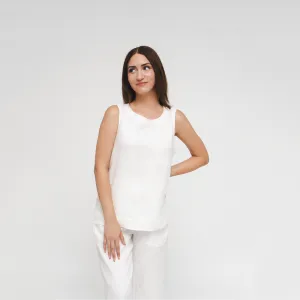 Ada, Italian Lenin A-Line Tank top in White