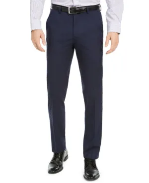 Alfani Mens Slim fit Dress Pants 38 / 30 Blue Solid