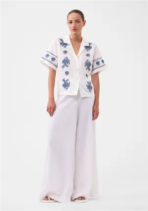 Alpheus Embroidered Shirt - White