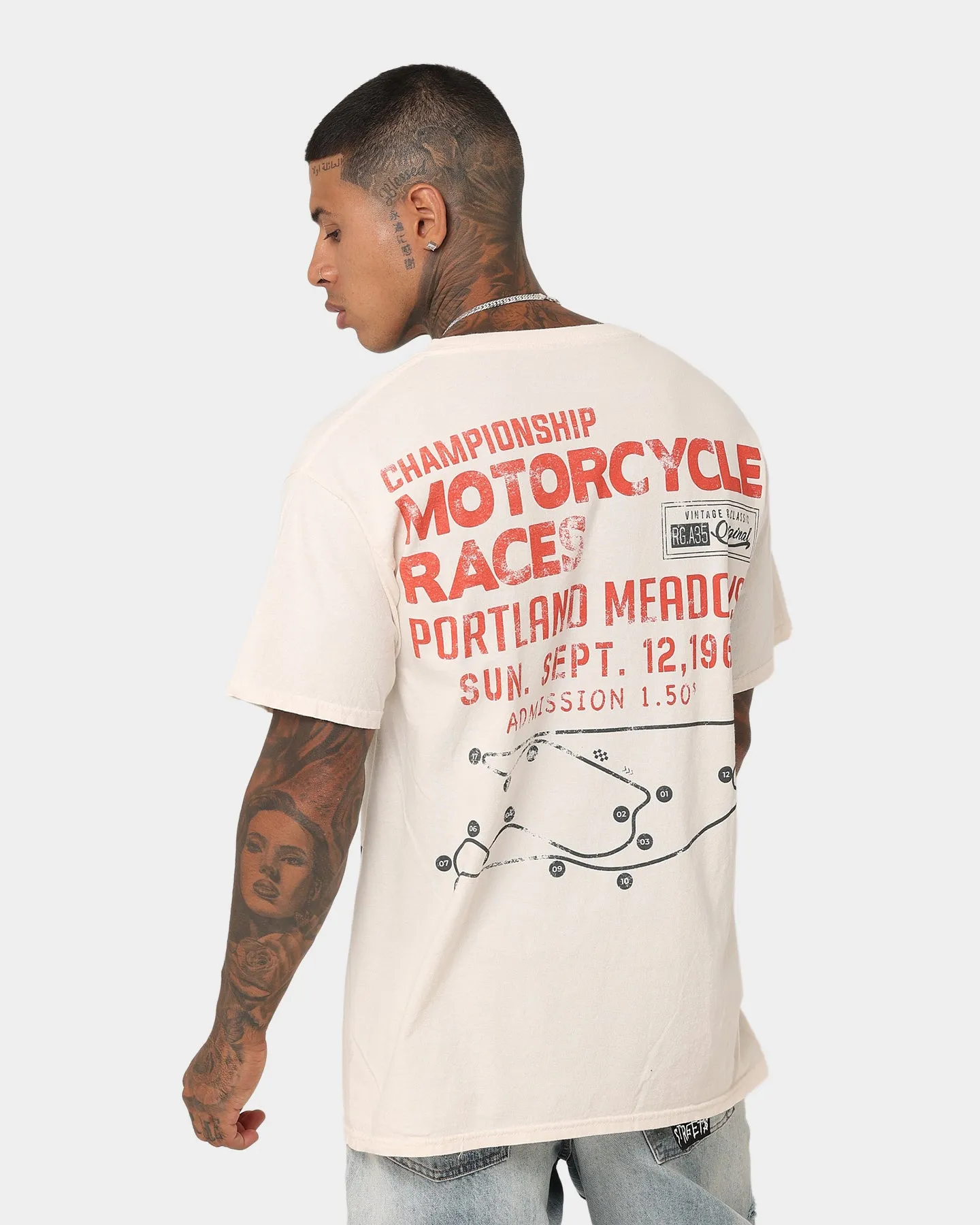 American Thrift Portland Meadows Vintage T-Shirt Off White