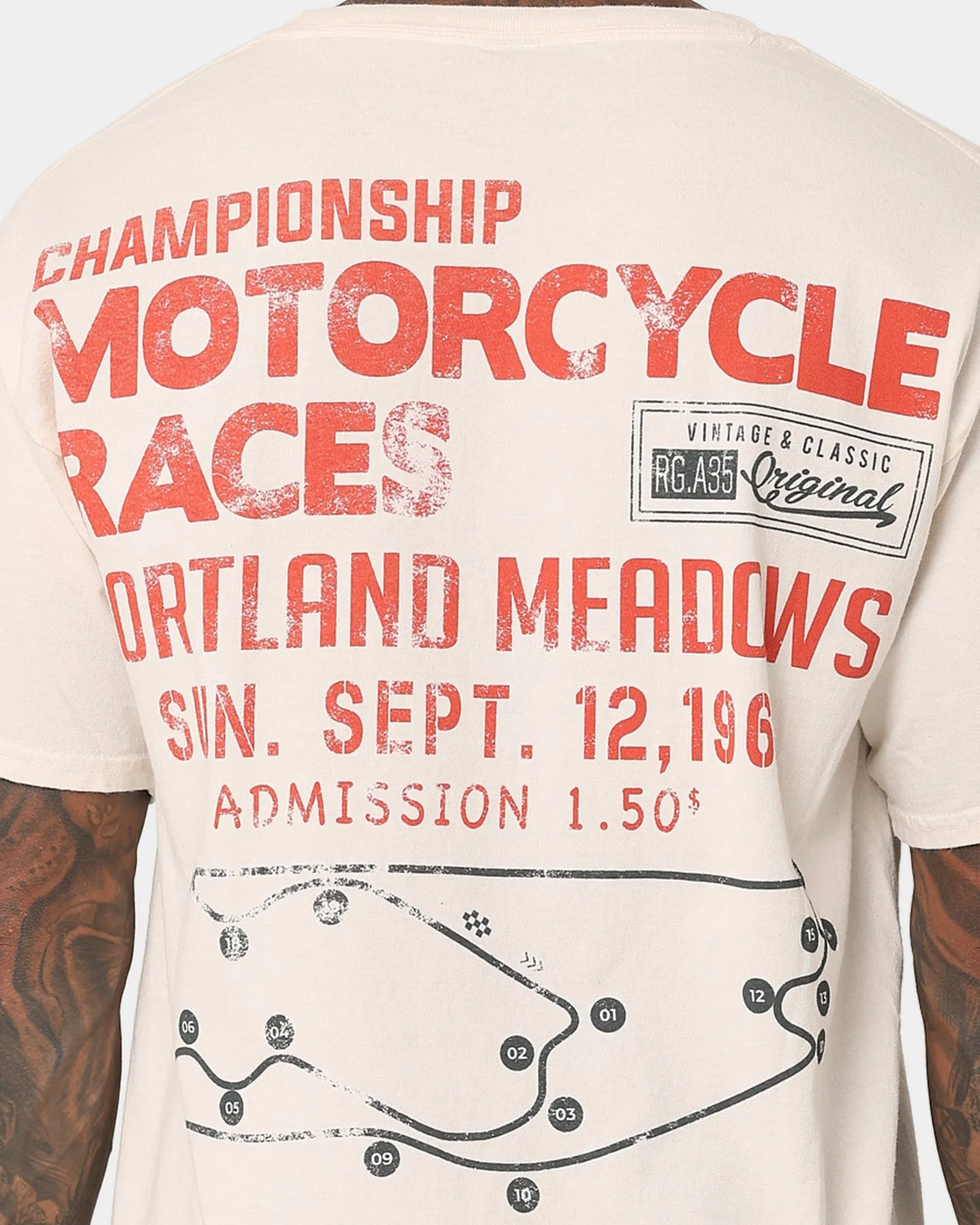 American Thrift Portland Meadows Vintage T-Shirt Off White