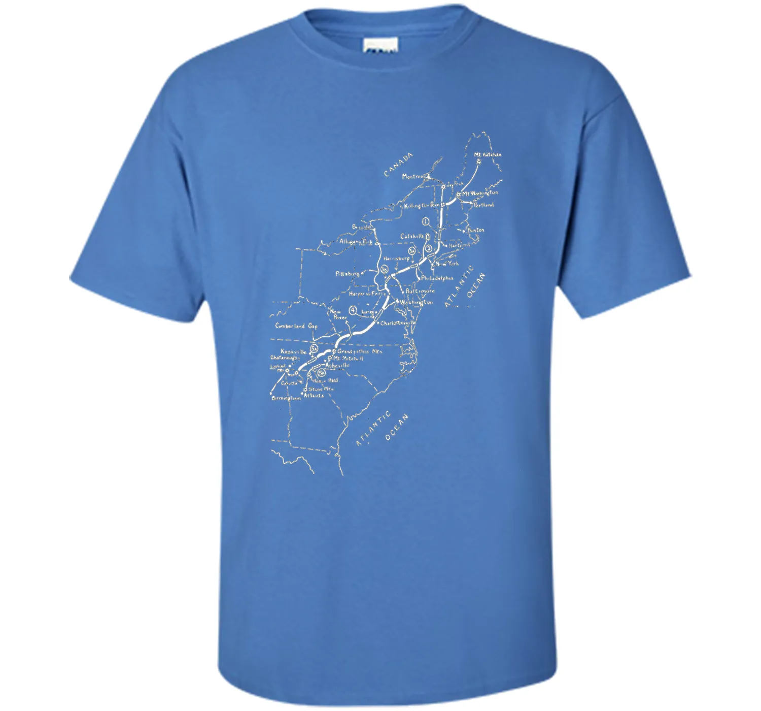 Appalachian Trail Hand-drawn Map Vintage Look T-Shirt