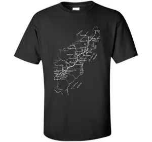 Appalachian Trail Hand-drawn Map Vintage Look T-Shirt