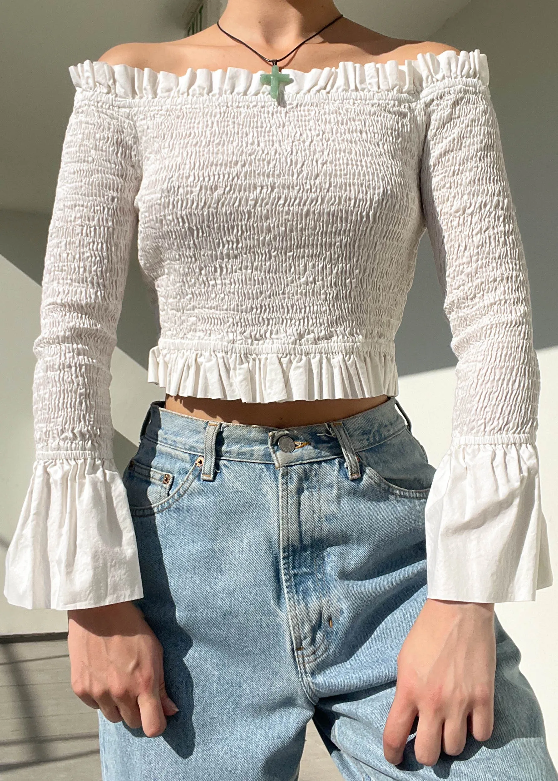 Ariana White Bell Sleeve (M)