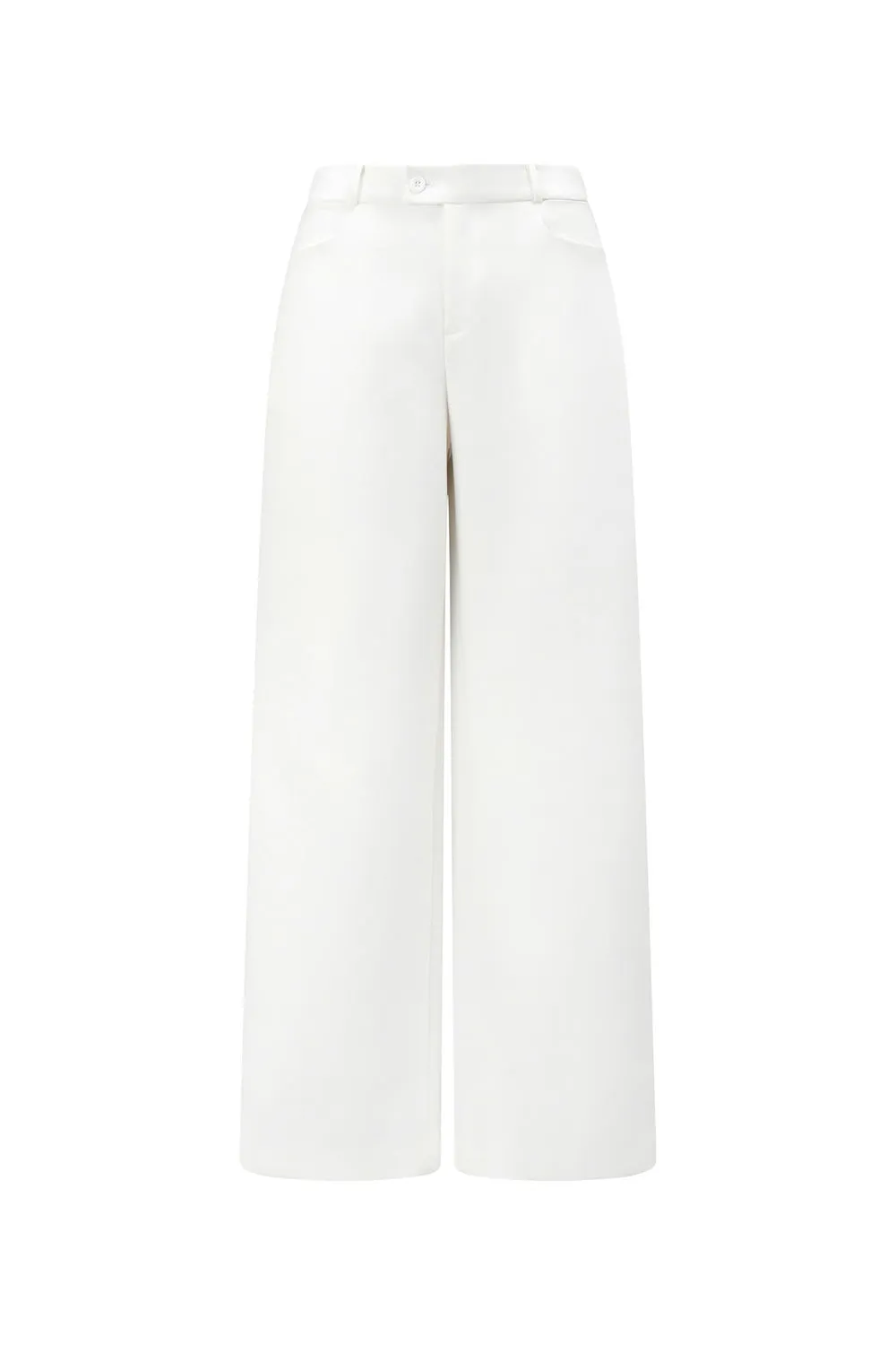 Asscher Straight Front Zipper Cotton Blend Ankle Length Pants