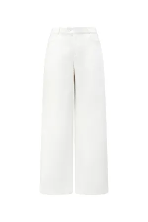 Asscher Straight Front Zipper Cotton Blend Ankle Length Pants