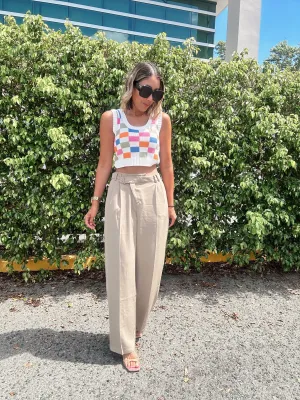 Asymmetric Wrap Front Pants
