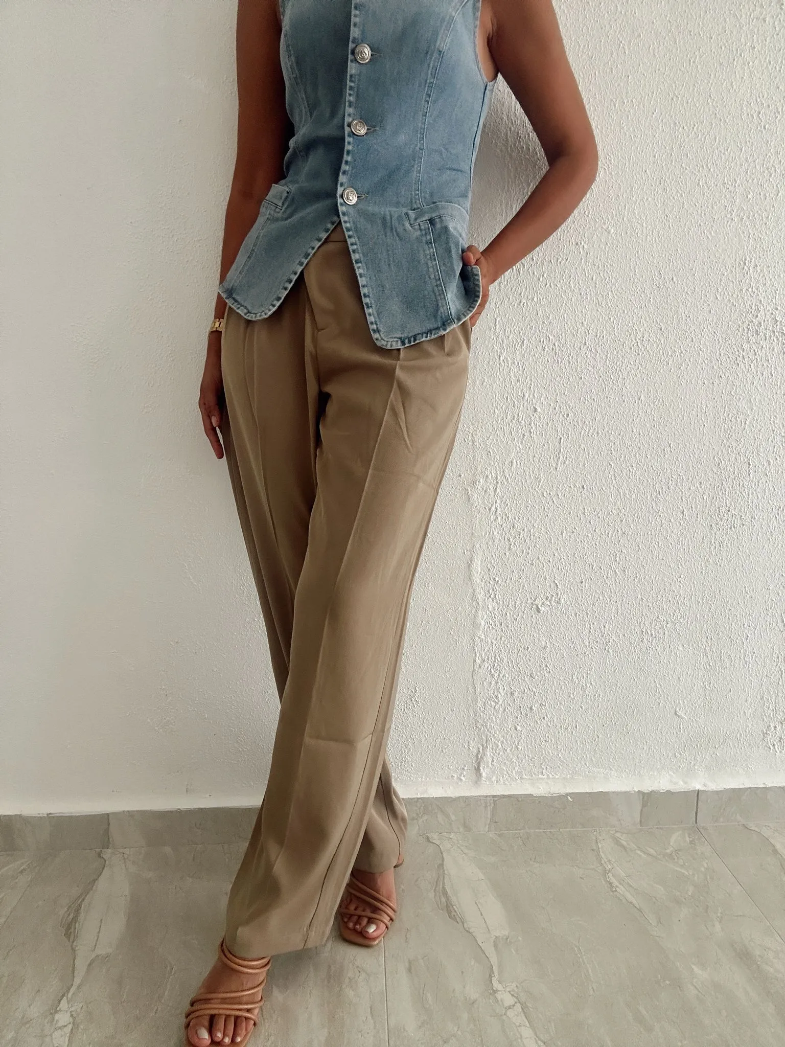 Asymmetric Wrap Front Pants