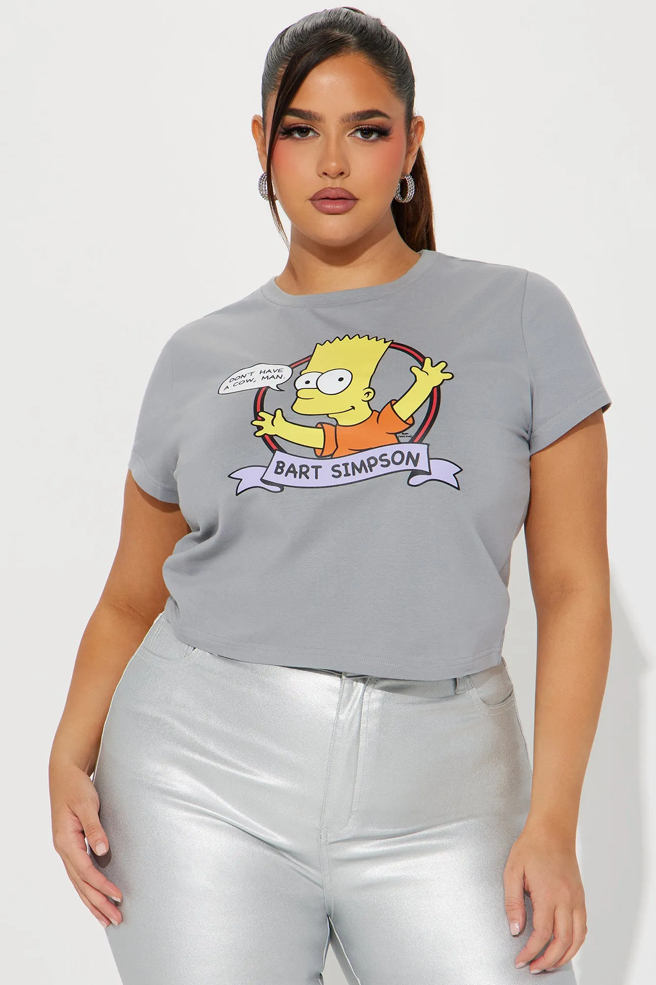 Bart Simpsons Fitted Tee - Grey