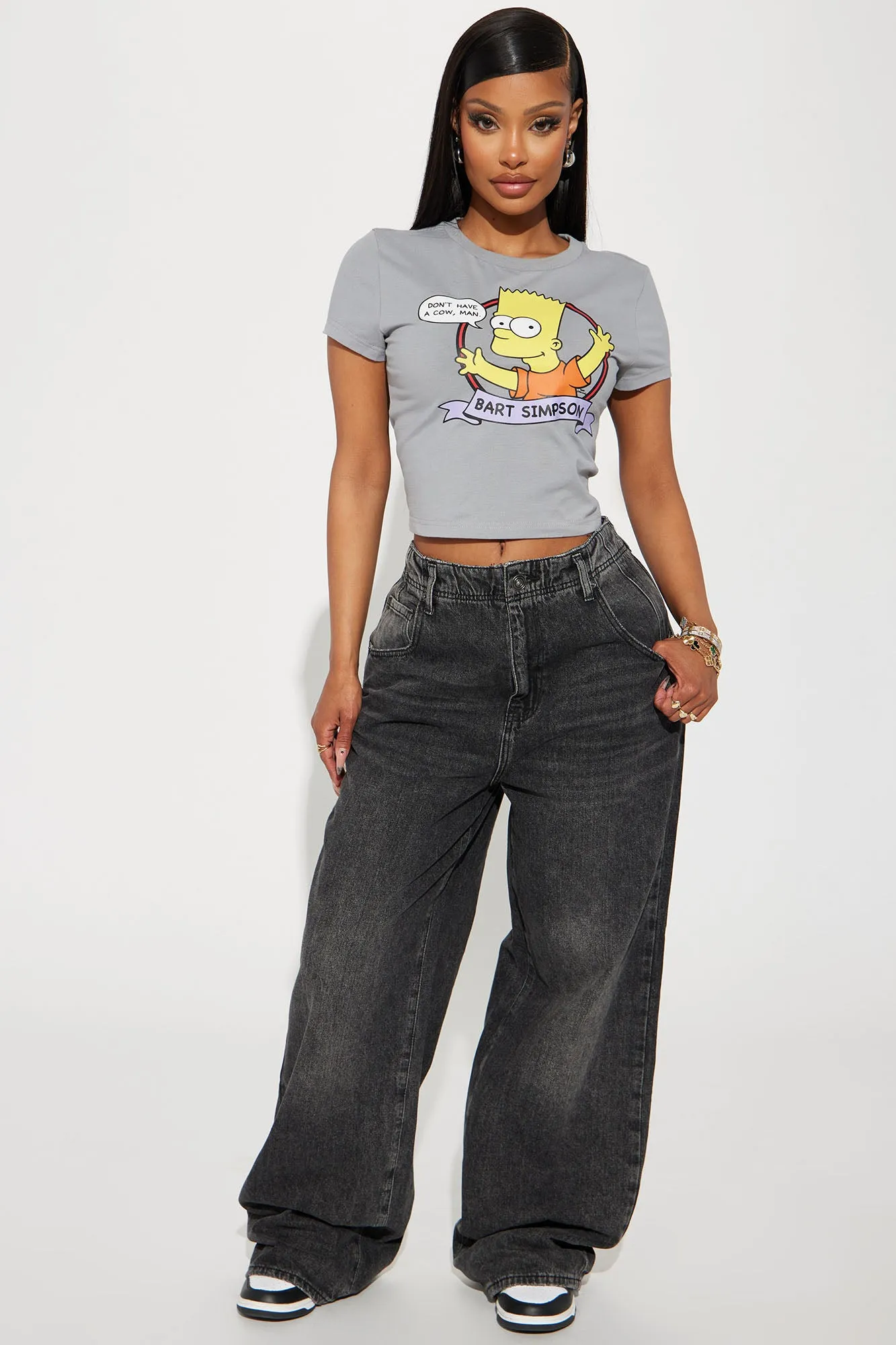 Bart Simpsons Fitted Tee - Grey