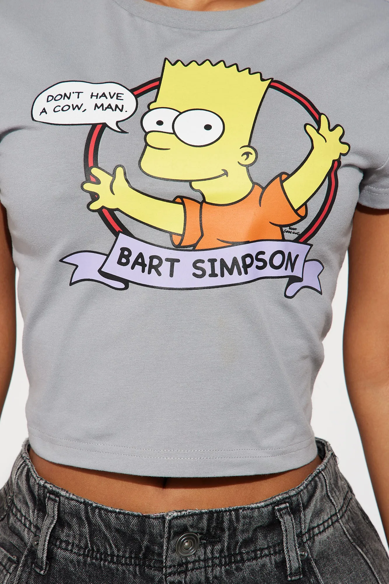 Bart Simpsons Fitted Tee - Grey