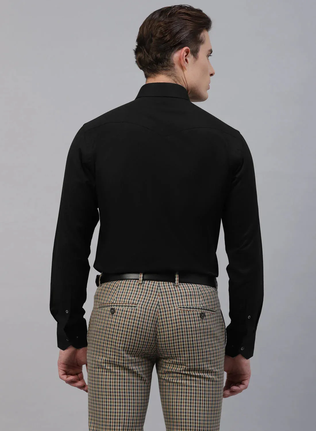 Black 100% Cotton Structured Designer Shirt