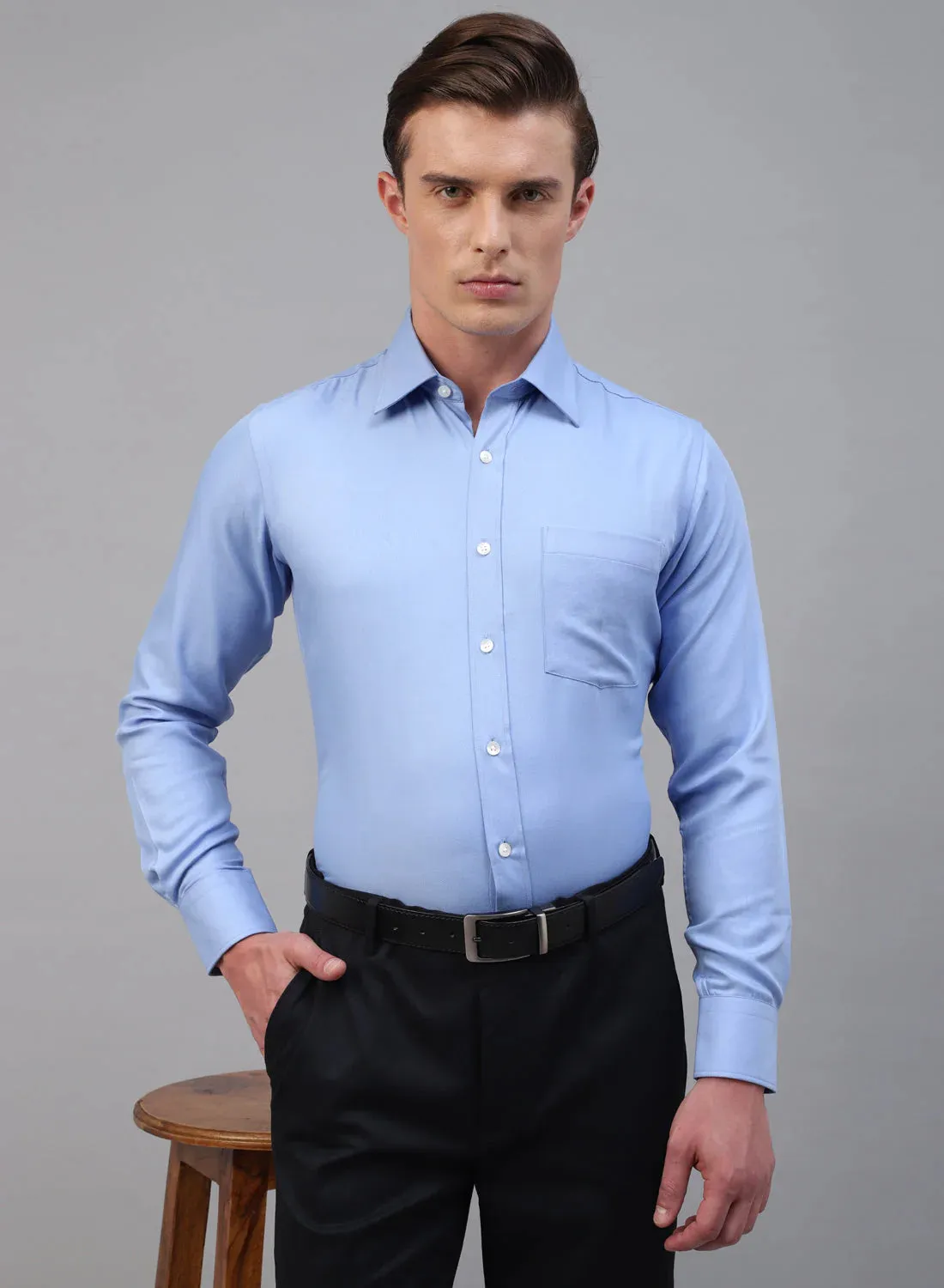 Blue Bamboo Rayon Full Sleeve Shirt