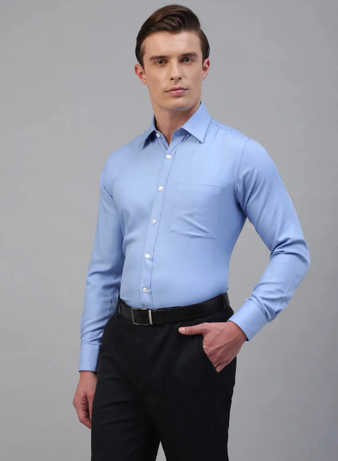 Blue Bamboo Rayon Full Sleeve Shirt