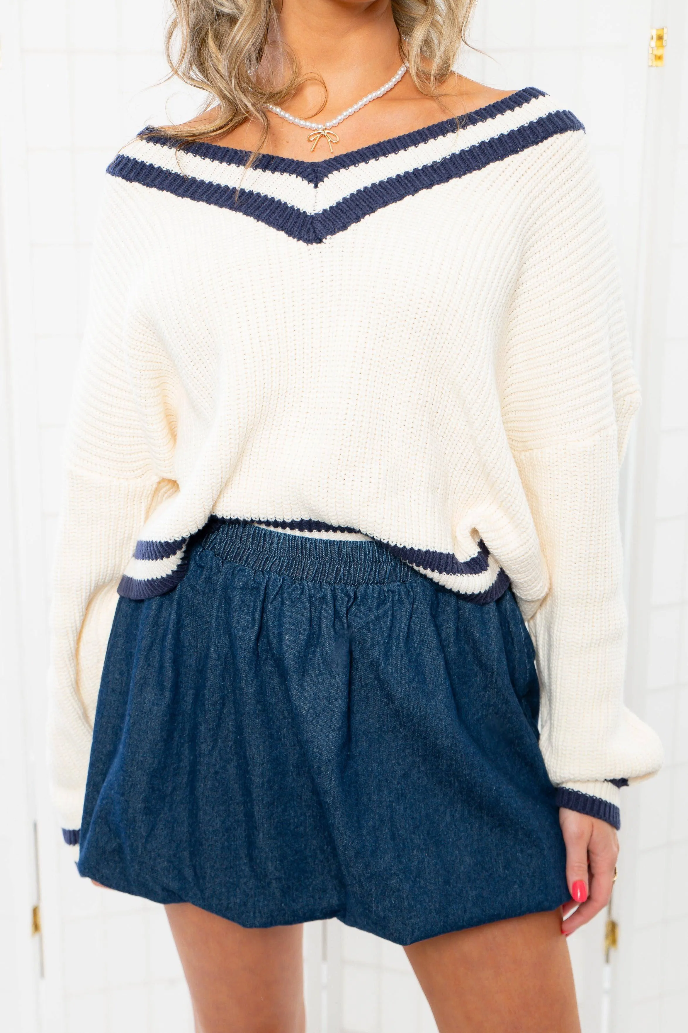 Blue Jean Baby Denim Bubble Hem Mini Skirt