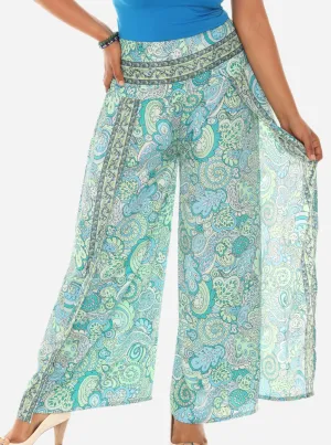 Bohemian Vibe with Floral Print Wide Leg Pants for Women