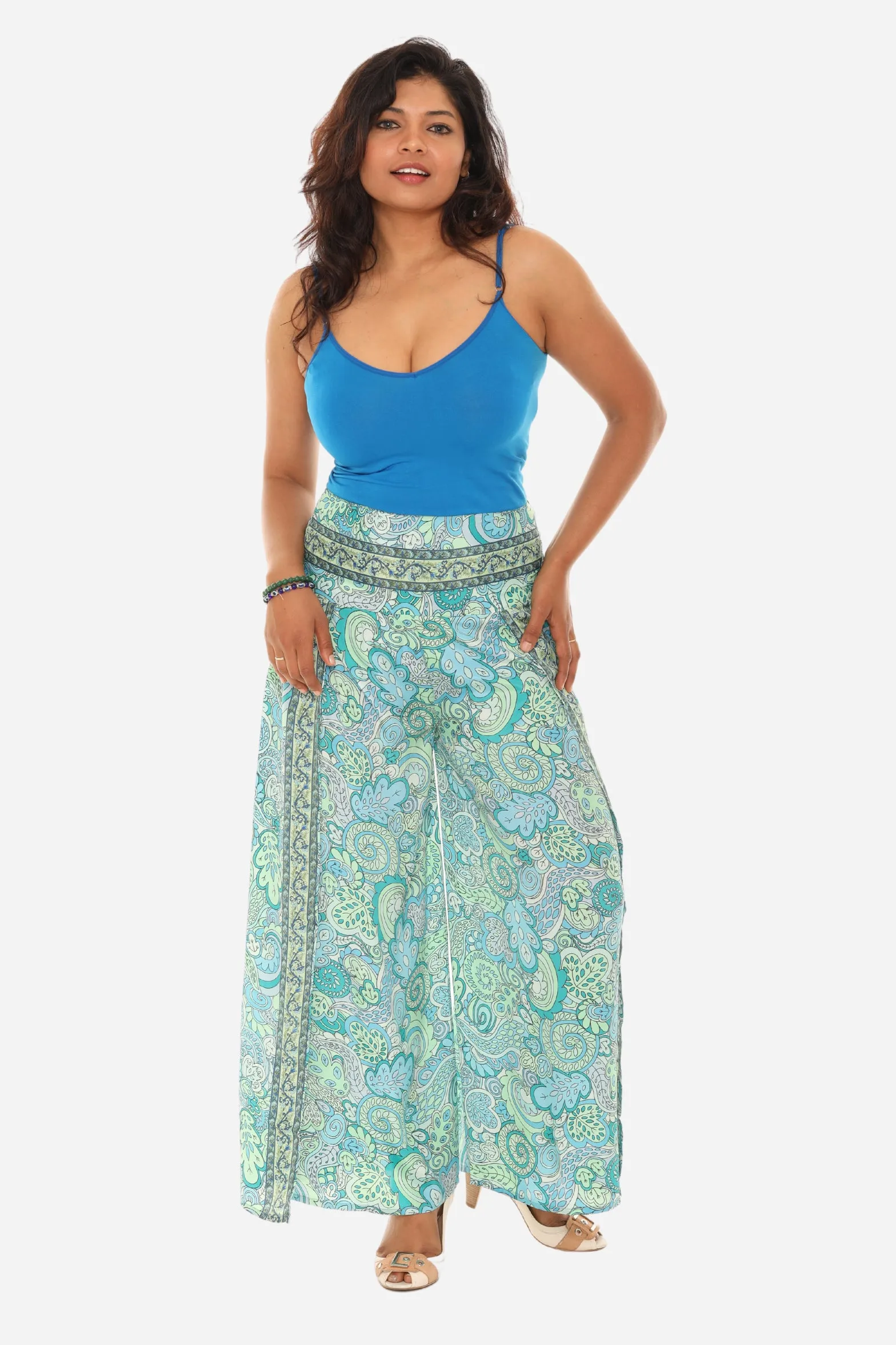 Bohemian Vibe with Floral Print Wide Leg Pants for Women
