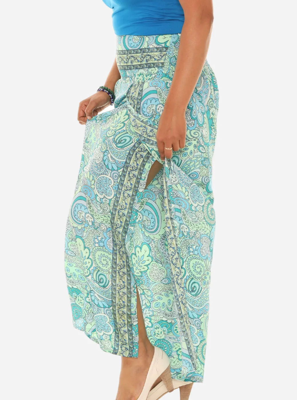 Bohemian Vibe with Floral Print Wide Leg Pants for Women