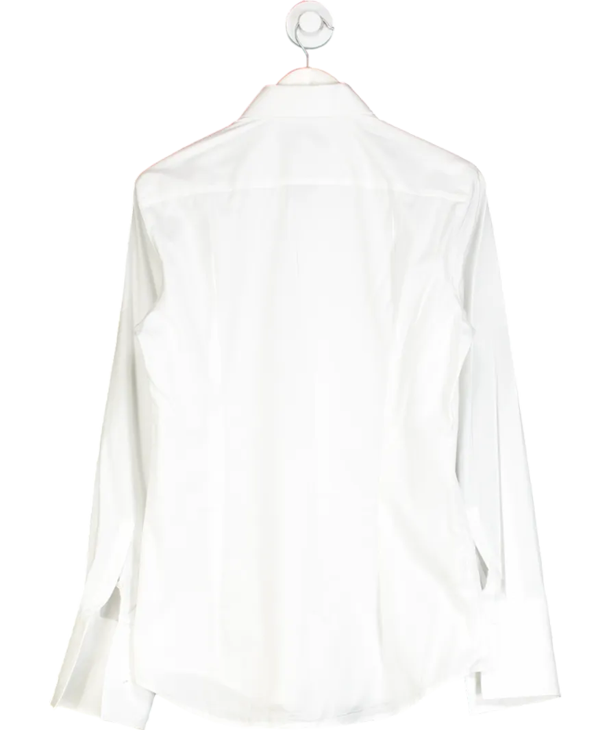 BOSS White Slim Fit Cotton Shirt UK S
