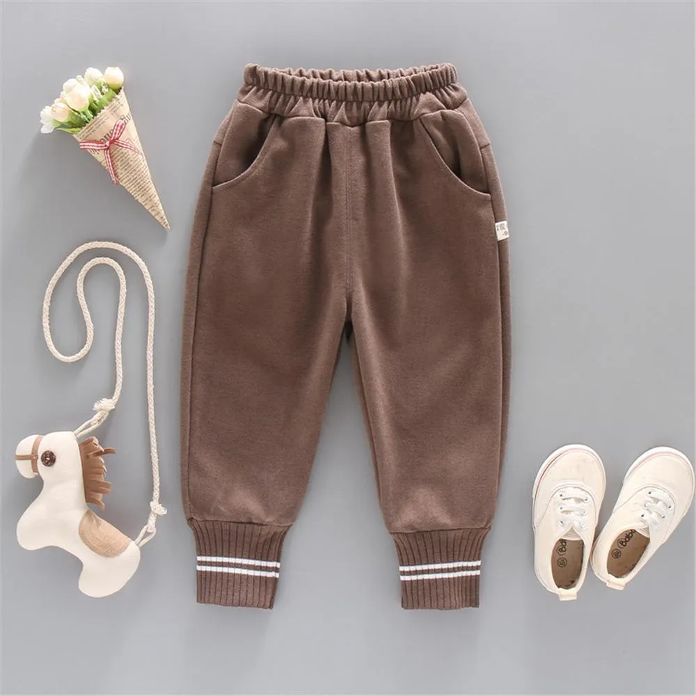 Boys Solid Pocket Elastic Waist Pants Wholesale Boys Boutique Clothing