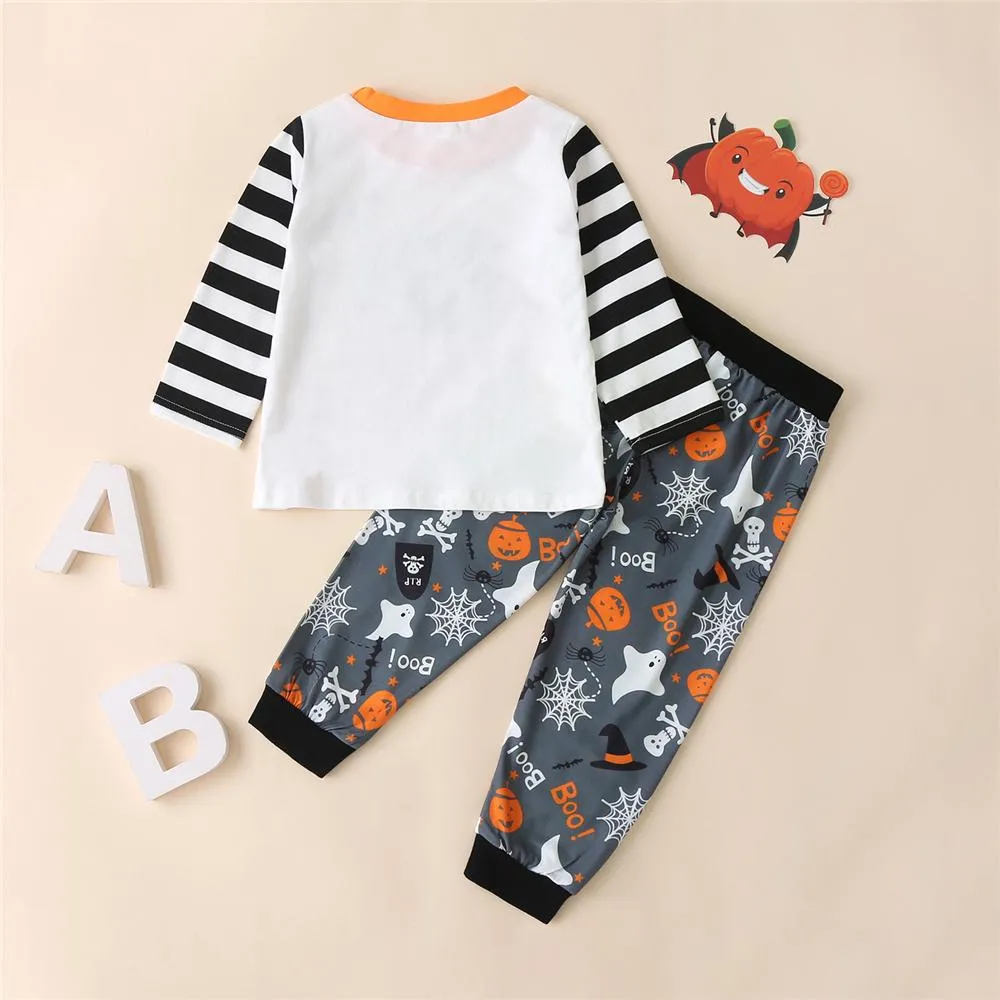 Boys Striped Halloween Printed Tops & Trousers Boys Wholesale Clothing