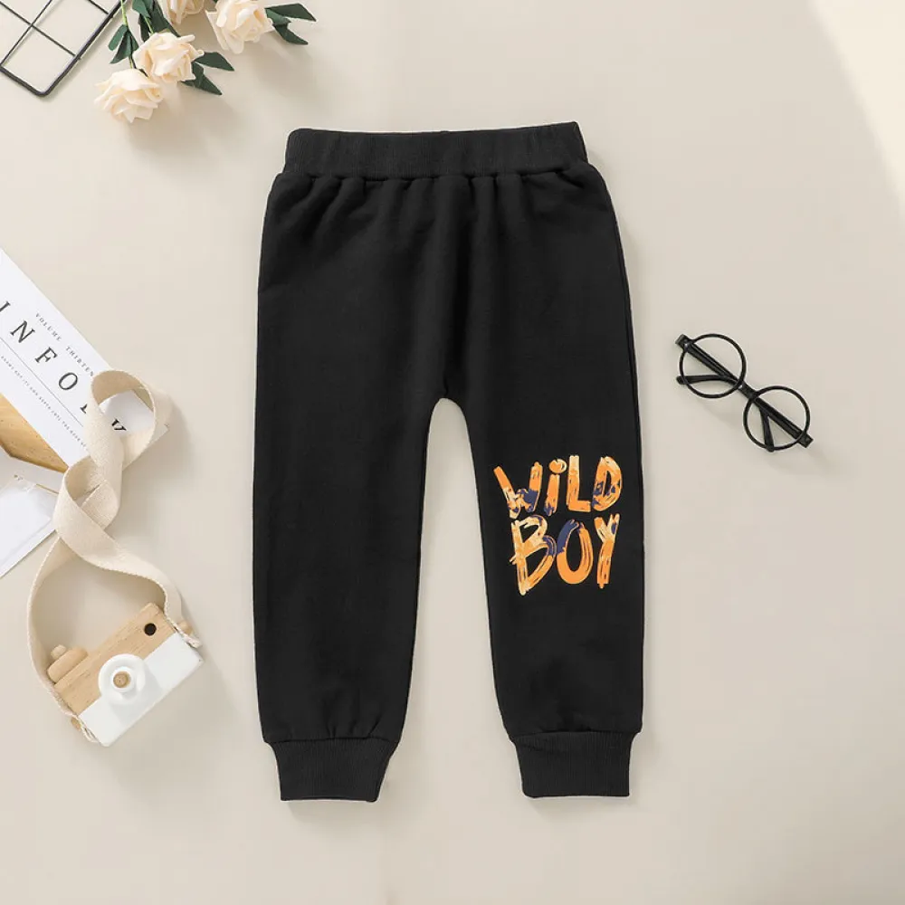 Boys Tie Dye Letter Printed Long Sleeve Trendy Suits 2 Pcs Sets