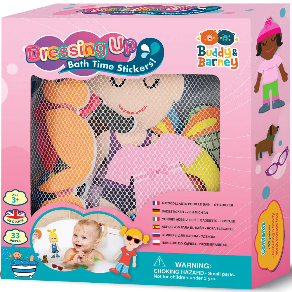 Buddy & Barney Dress-Up Bath Time Foam Stickers - 32 Pieces