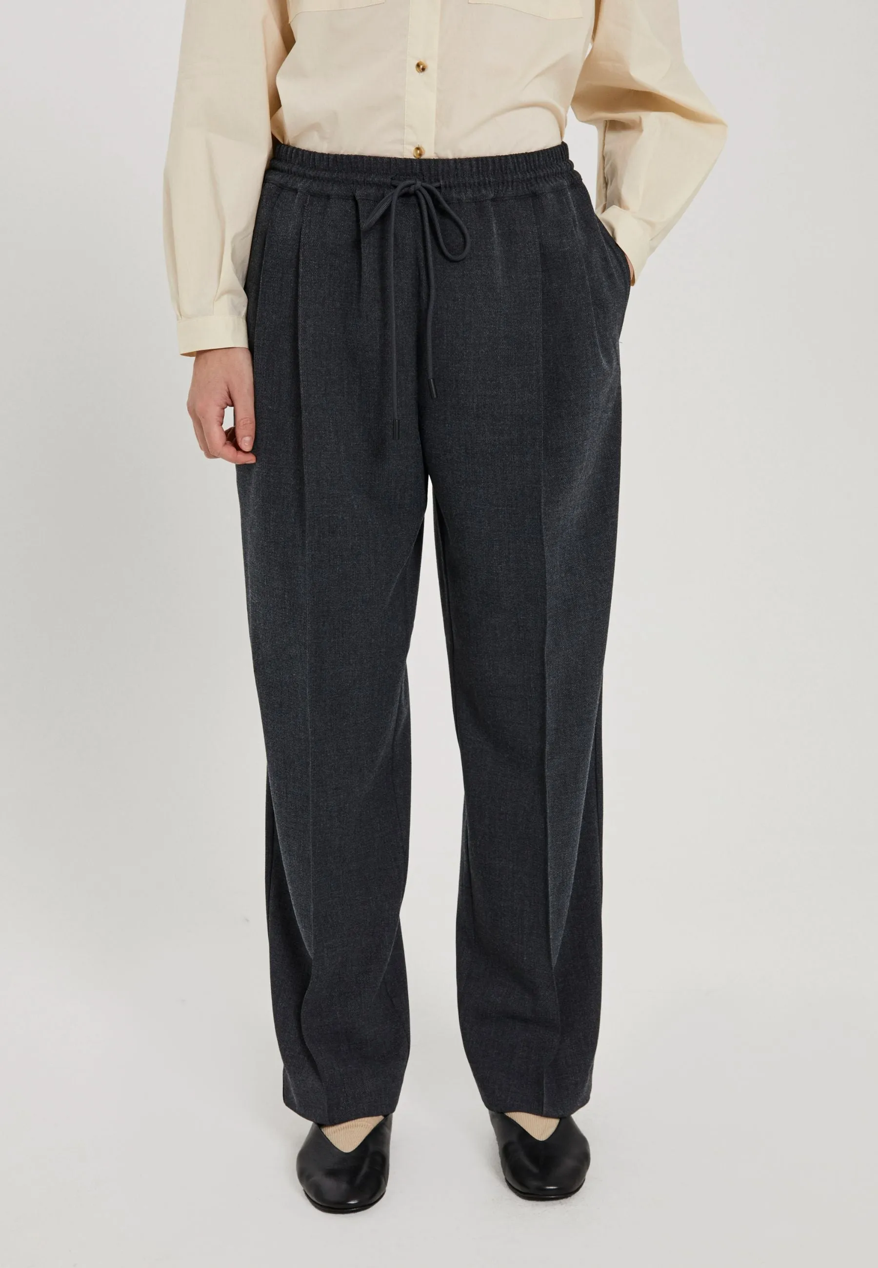 Cano casual pants - Dark grey melange