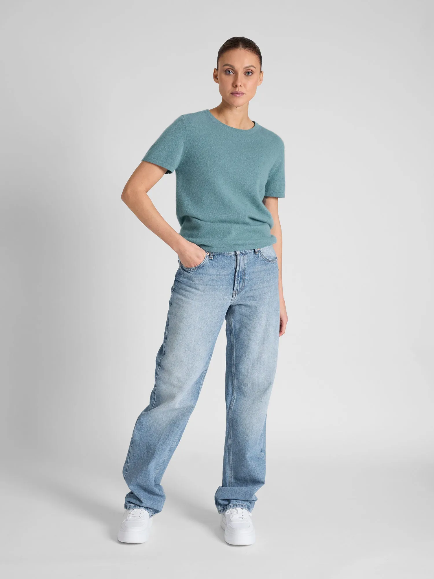Cashmere T-shirt "Fresh" - arctic