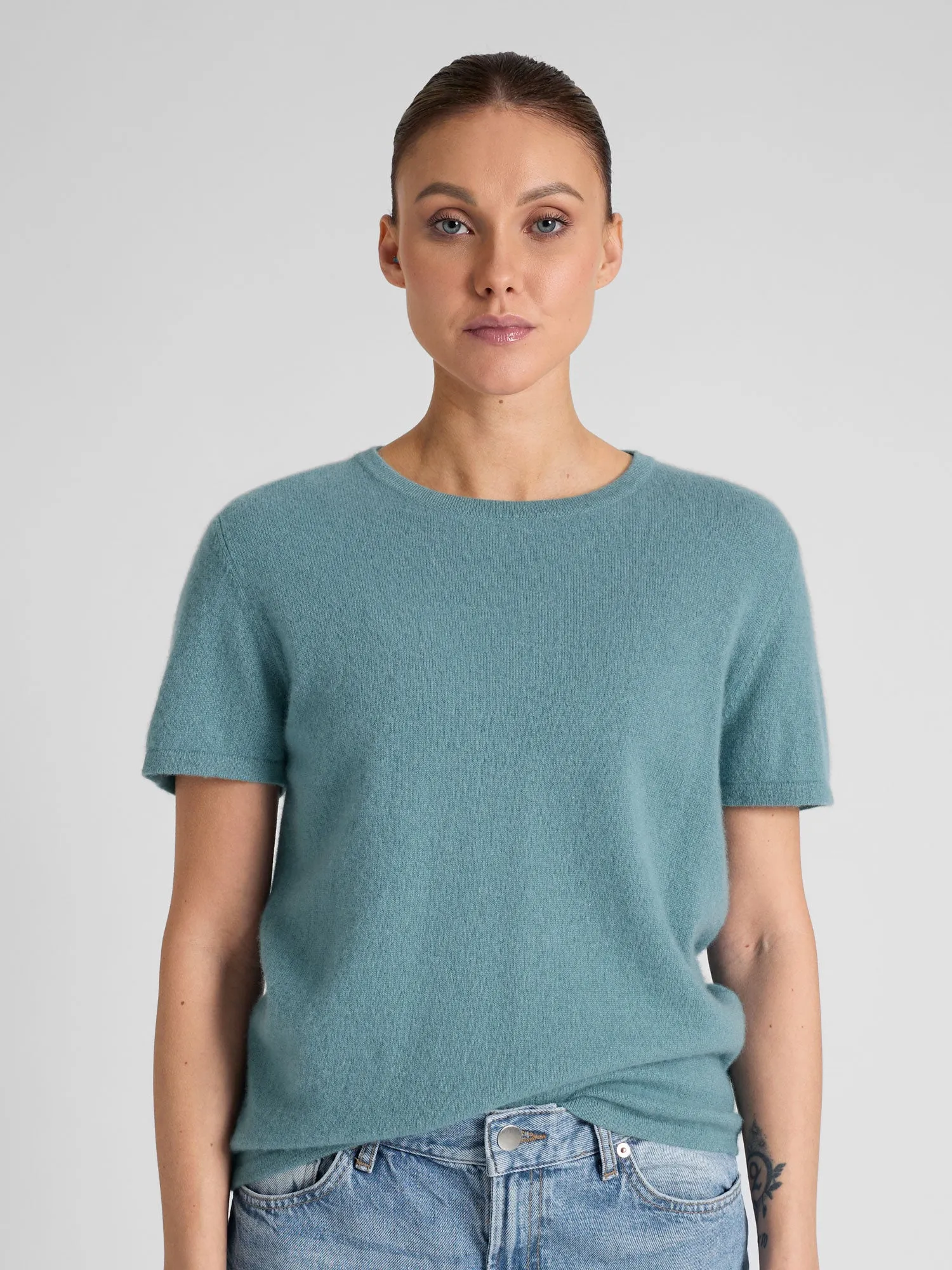 Cashmere T-shirt "Fresh" - arctic