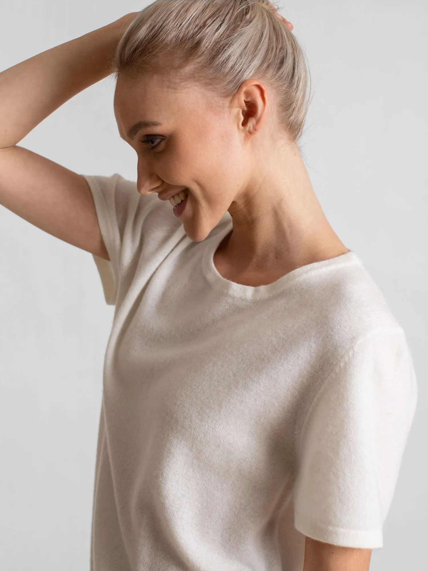 Cashmere T-shirt "Fresh" - white