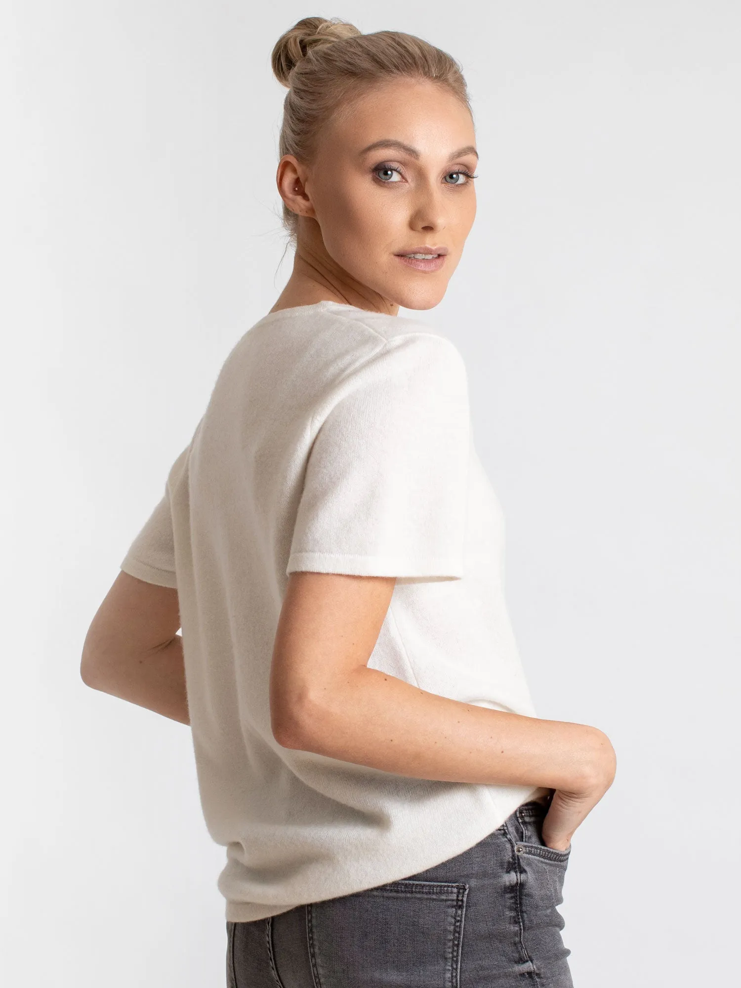 Cashmere T-shirt "Fresh" - white