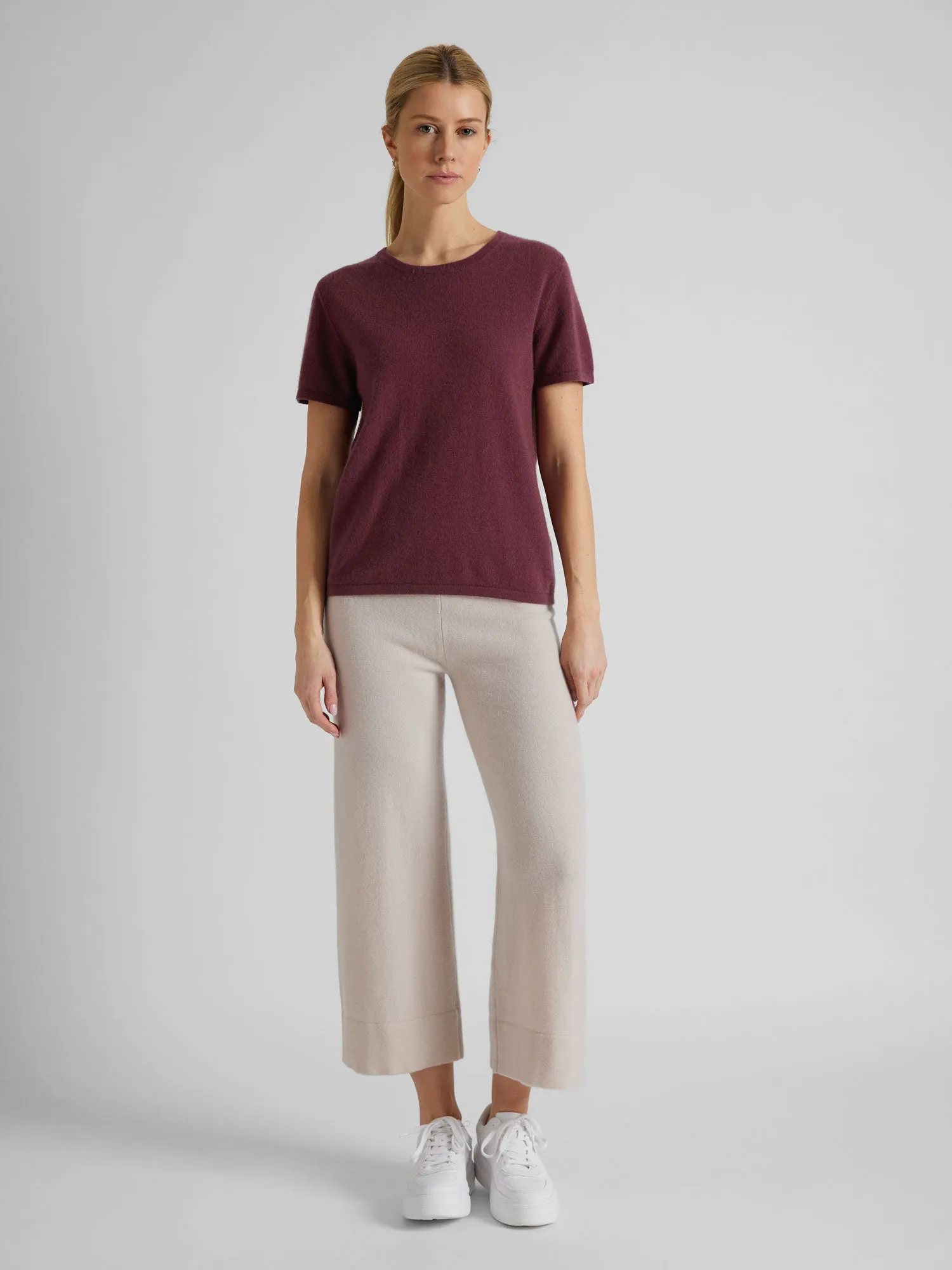 Cashmere t-shirt "Fresh" - Wild plum