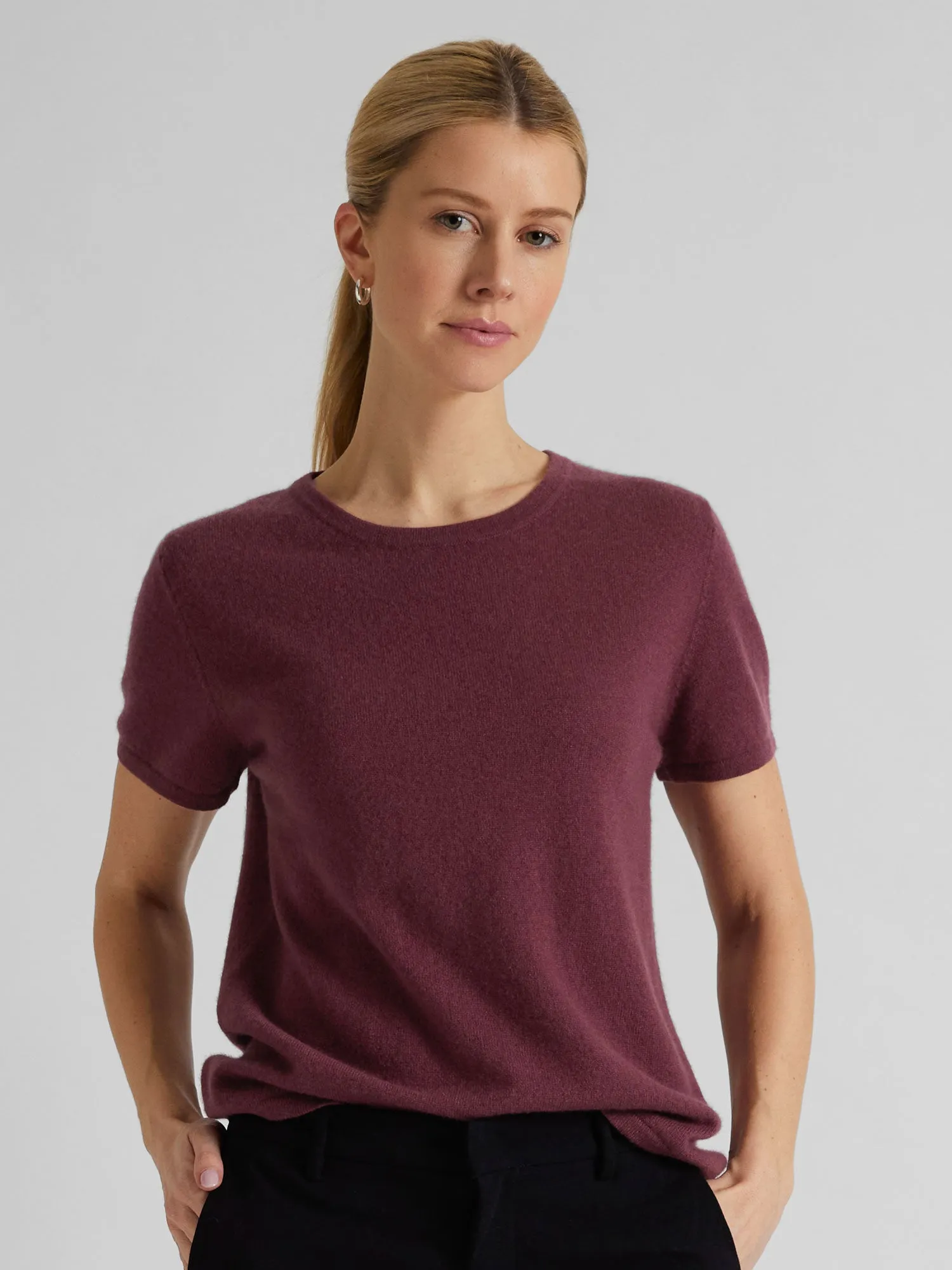 Cashmere t-shirt "Fresh" - Wild plum