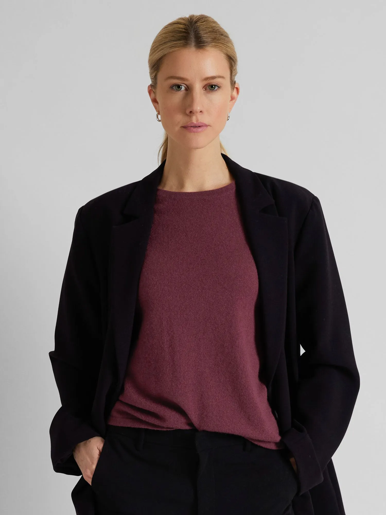 Cashmere t-shirt "Fresh" - Wild plum