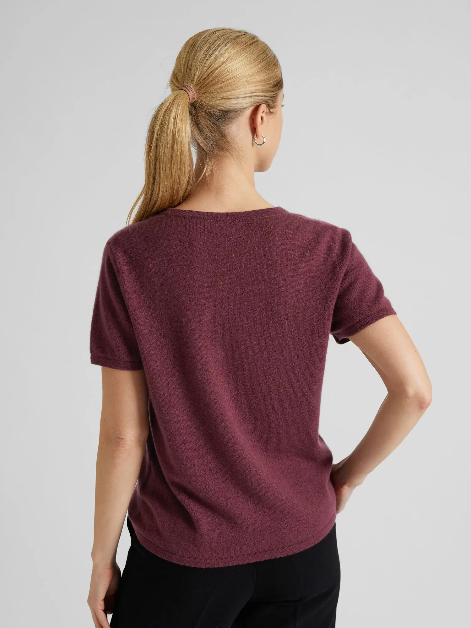 Cashmere t-shirt "Fresh" - Wild plum