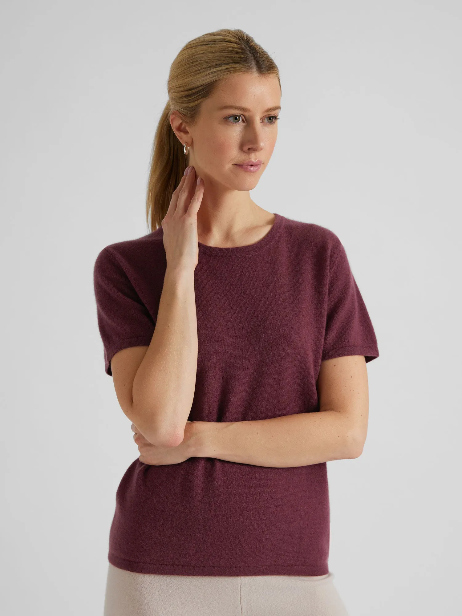 Cashmere t-shirt "Fresh" - Wild plum