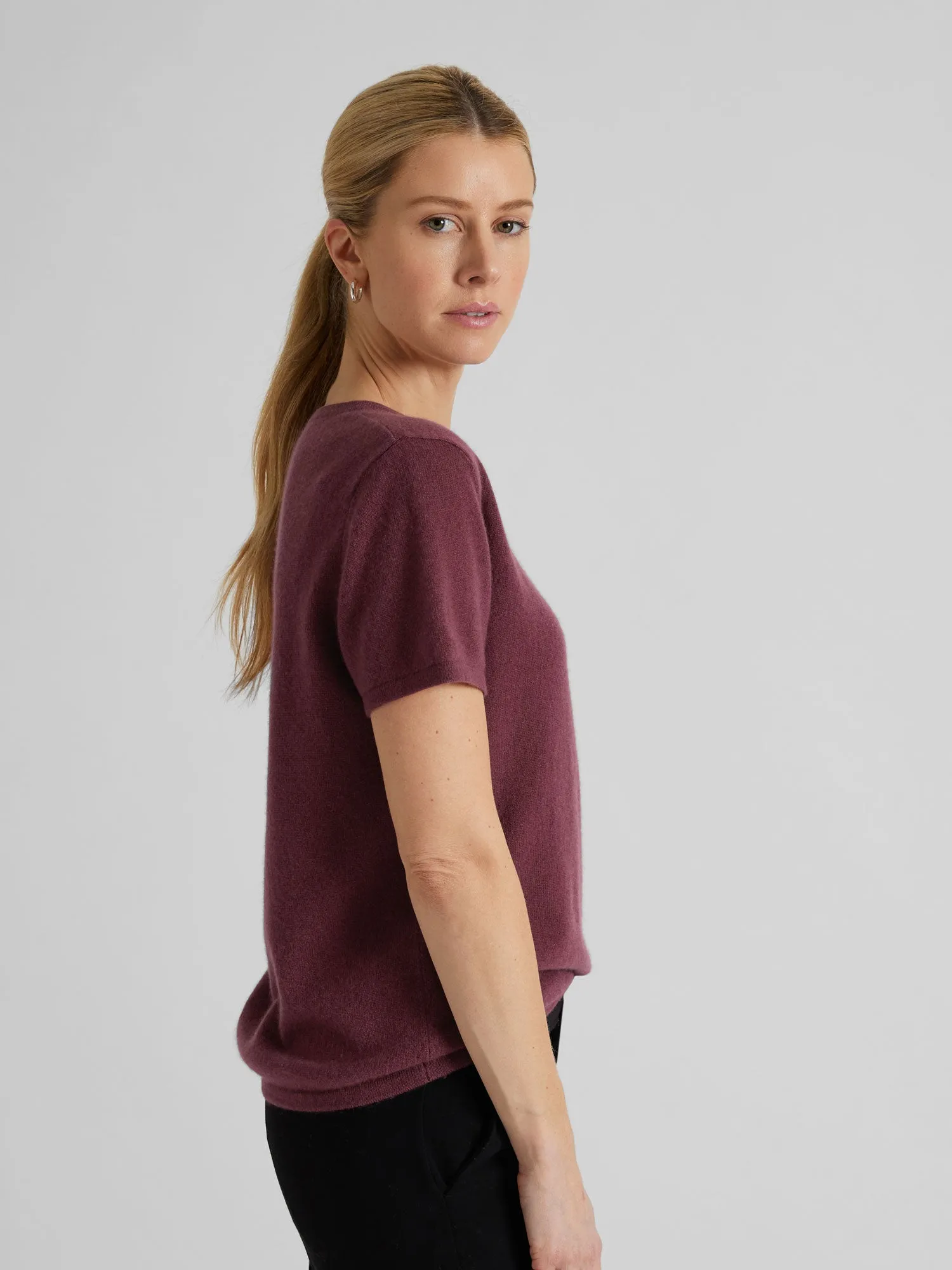 Cashmere t-shirt "Fresh" - Wild plum
