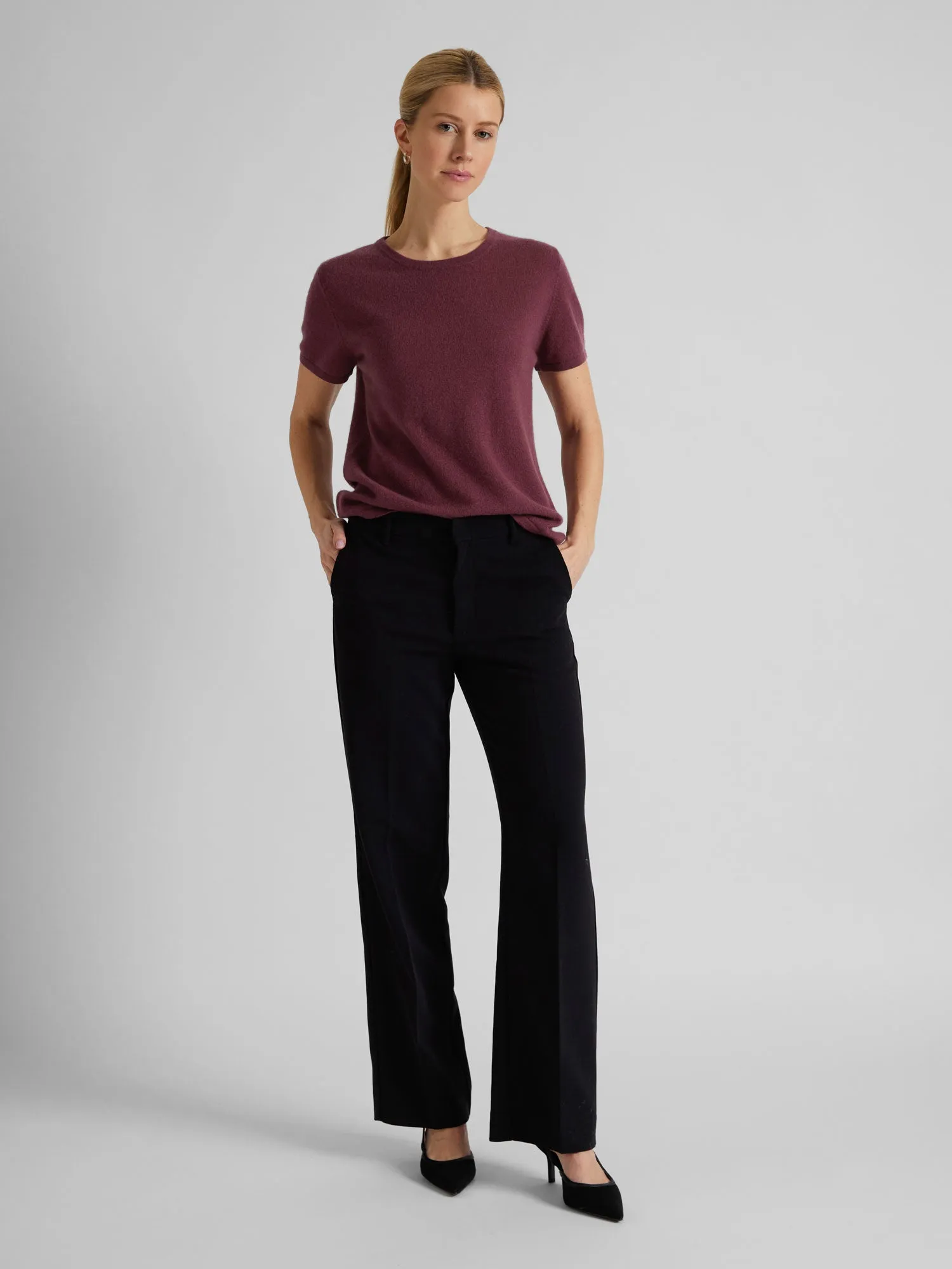 Cashmere t-shirt "Fresh" - Wild plum