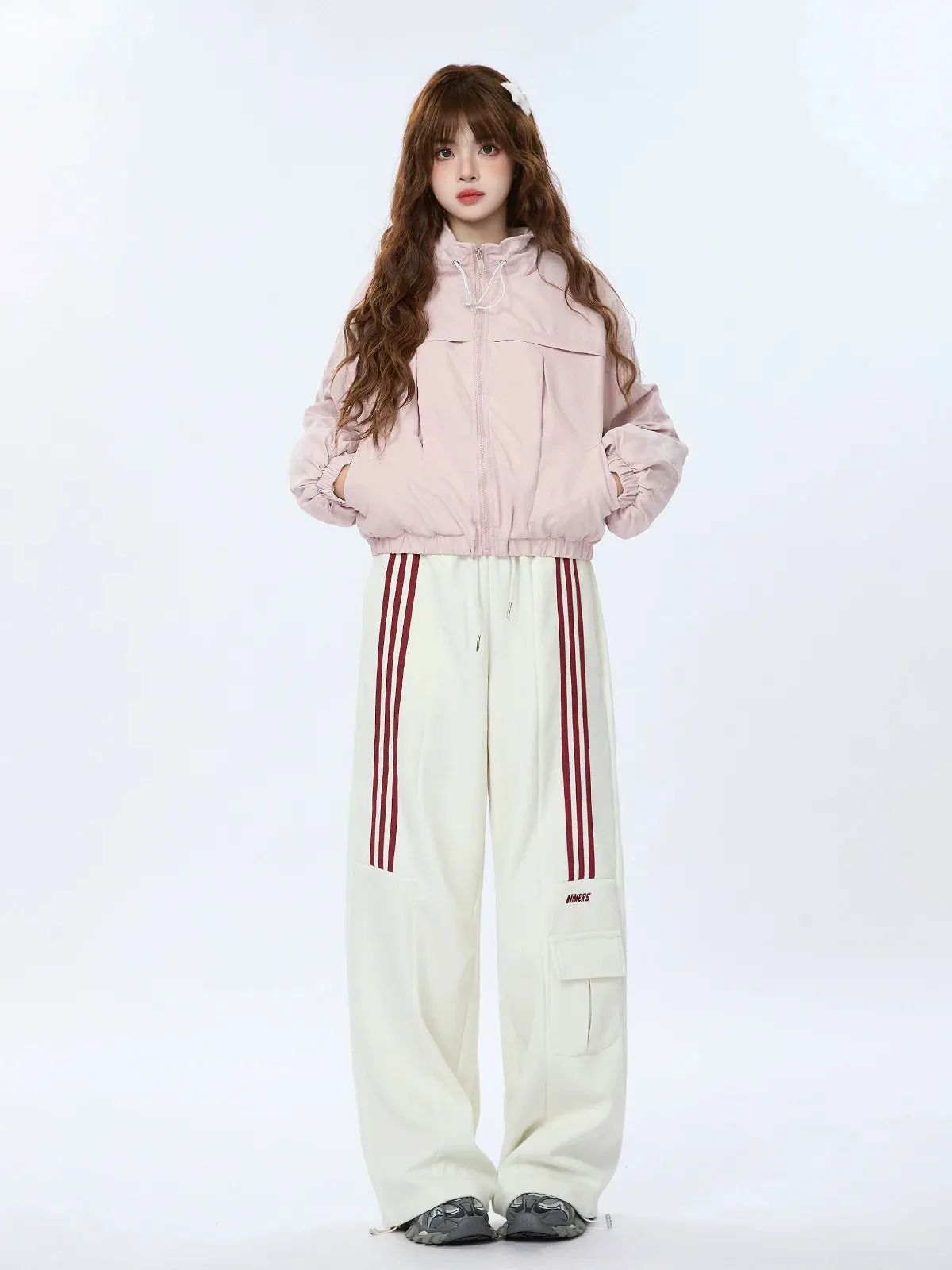 Casual Pants Loose Striped Pocket