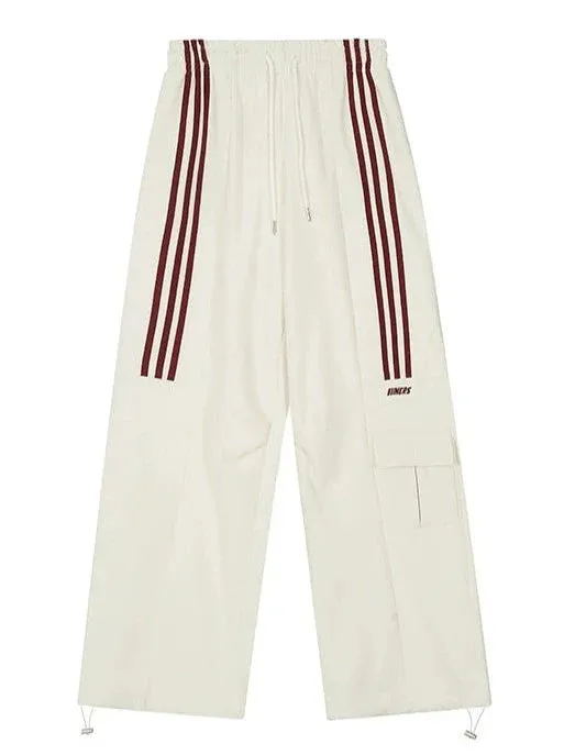Casual Pants Loose Striped Pocket