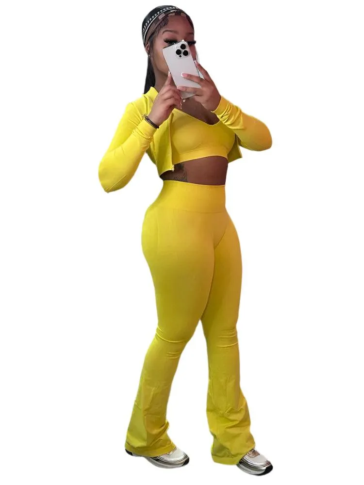 Chic Fashion 3-Piece Set Versatile Streetwear for Fitness and Casual Outings!
