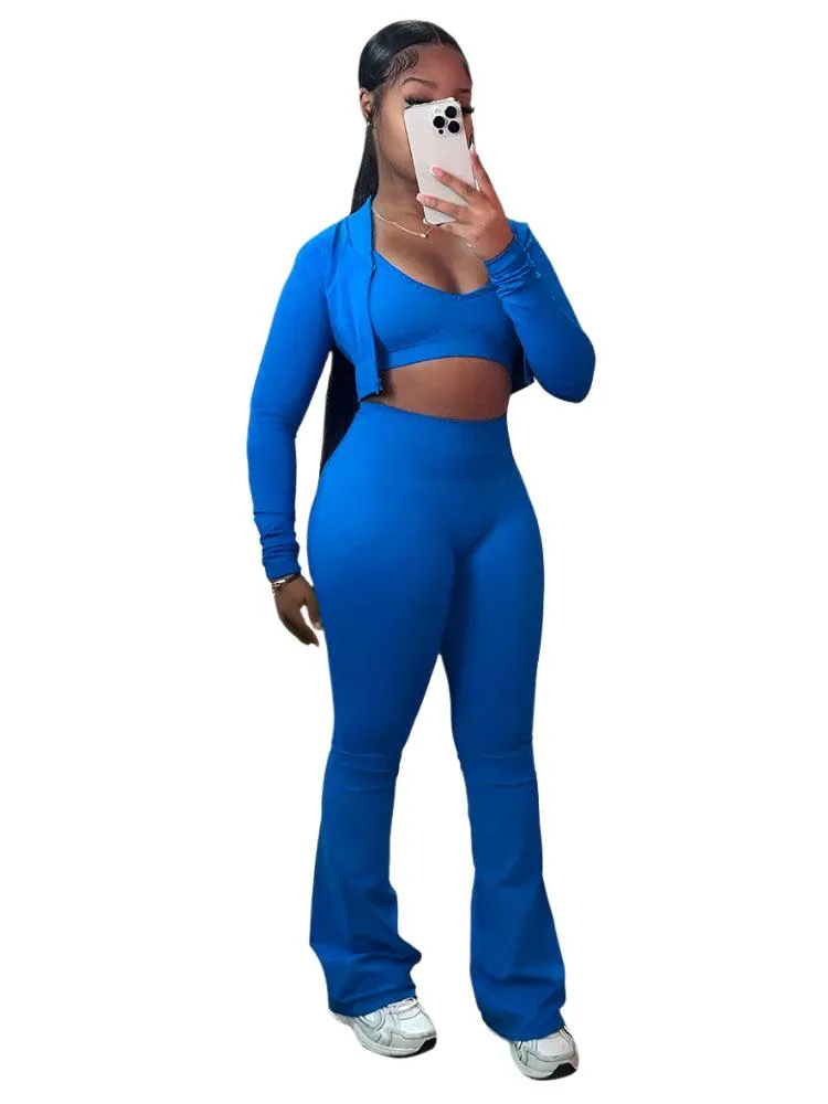 Chic Fashion 3-Piece Set Versatile Streetwear for Fitness and Casual Outings!