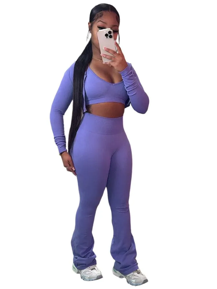 Chic Fashion 3-Piece Set Versatile Streetwear for Fitness and Casual Outings!